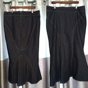Denim Trumpet Skirt